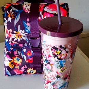 Vera Bradley Lunch bag and Tumbler set.